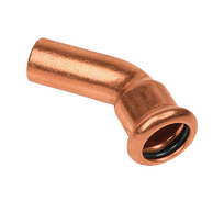 Copper-press Inst.bocht 22mm 45gr.kiwa